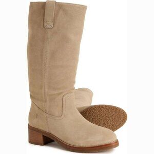 New FRYE 9.5 Camryn Campus Tall Pull-on Boots TAUPE Suede